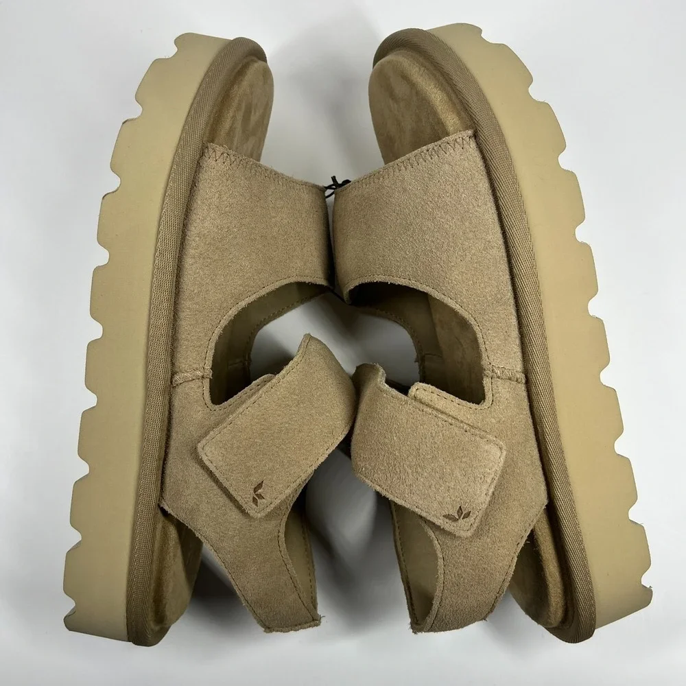 Koolaburra by UGG Tizz Platform Sandals Women's 11 Adjustable Desert Stone Suede
